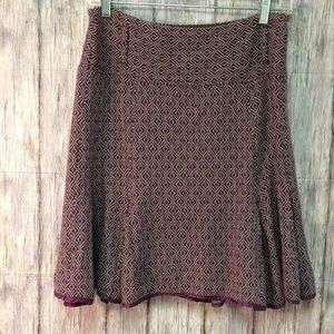 Free People knit mini skirt geometric purple pleat